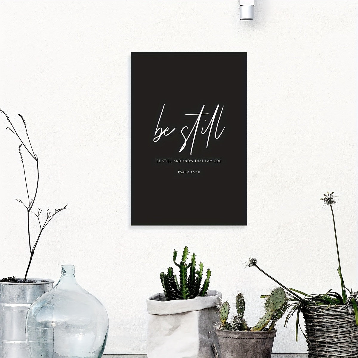 Be still and know bible verse wall art, Psalm 46:10 modern calligraphy King James Versionposter Christian scripture frame painting printed on canvas Church decoration picture artwork ready to hang