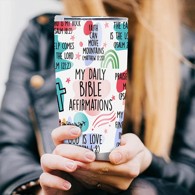 1pc, Christian Gifts For Women, Stainless Steel Tumbler Cup 20oz, Christian Faith Bible Verse Religious Gifts, Holiday Present, Party Present, Birthday Present