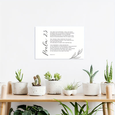 Psalm 23 KJV Bible Verse, Scripture Christian Wall Art, Scripture Bible Verse Wall Art Framed Printed on Canvas for Home Decor Pictures Modern Artwork Hanging For Living Room Bedroom Ready to Hang