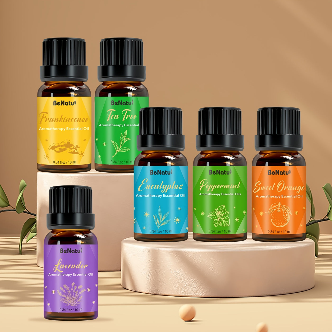 12 Flavors Essential Oils for - Long-Lasting Fragrance, High-Quality Liquid Oils for Diffusers, Humidifiers, Candles & Soap Making - Lavender, Mint, Frankincense, Sweet Orange, Eucalyptus - Rich Aroma, Local Warehouse, Repeat