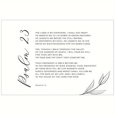 Psalm 23 KJV Bible Verse, Scripture Christian Wall Art, Scripture Bible Verse Wall Art Framed Printed on Canvas for Home Decor Pictures Modern Artwork Hanging For Living Room Bedroom Ready to Hang
