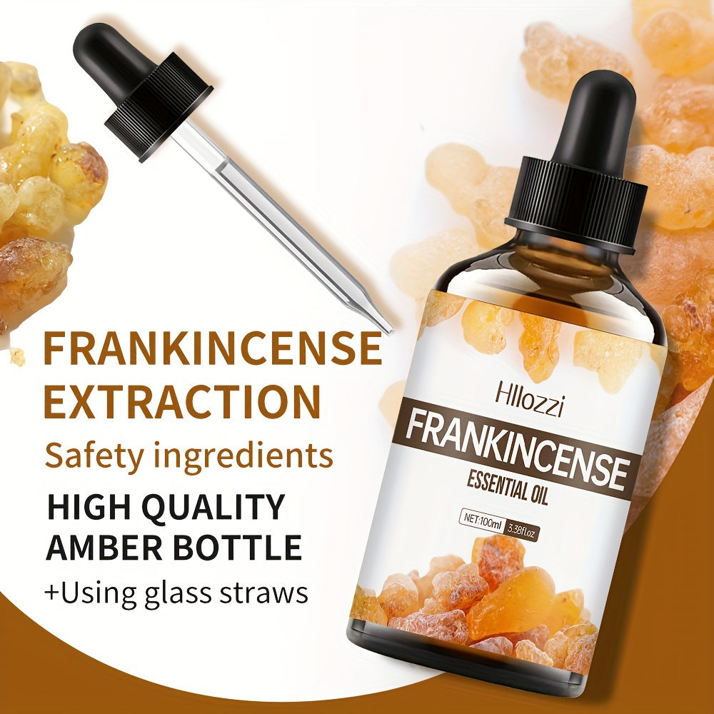 Hllozzi Frankincense Essential Oil, Alcohol-Free, Moisturizing & Hydrating Facial & Body Skincare, All Skin Types, Unisex Adult, Massage Serum