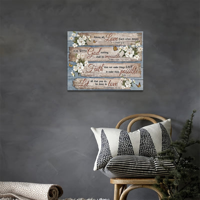 1pc Bible Verse Wall Art Rustic Inspirational Bible Verses Flower Pictures Wall Decor Christian Religions Motivational Painting Country Canvas Farmhouse Prints Home Artwork Decor No Framed