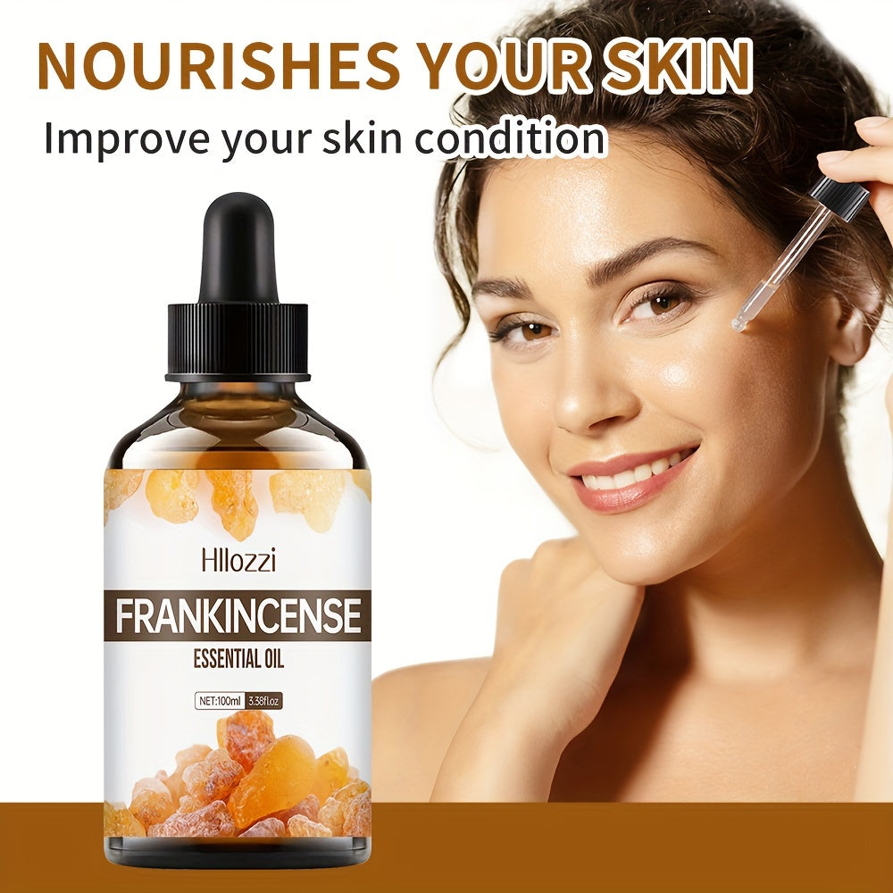 Hllozzi Frankincense Essential Oil, Alcohol-Free, Moisturizing & Hydrating Facial & Body Skincare, All Skin Types, Unisex Adult, Massage Serum