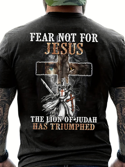 'Until I Said Amen' God Jesus Print T Shirt, Tees For Men, Casual Short Sleeve Tshirt For Summer Spring Fall, Tops As Gifts