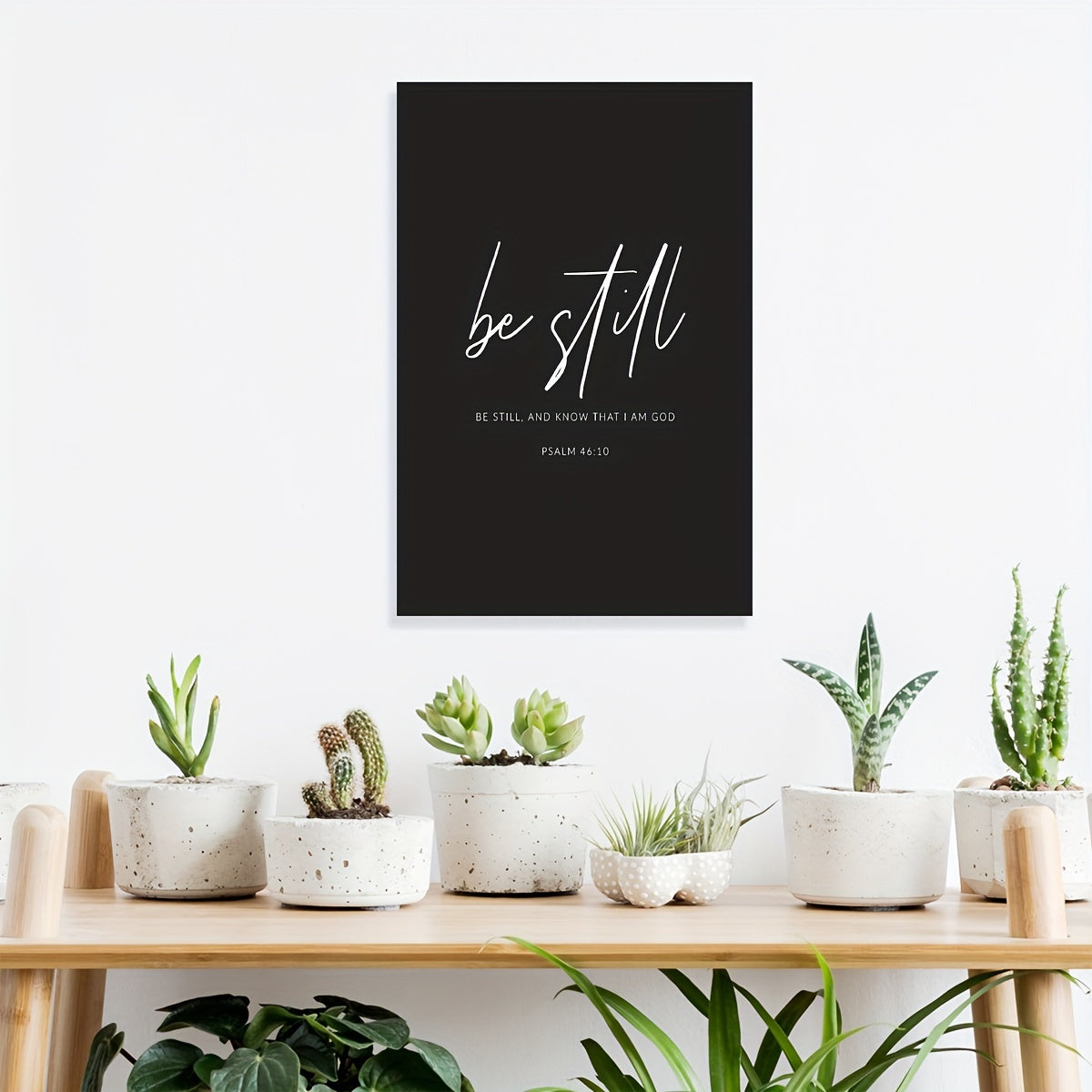 Be still and know bible verse wall art, Psalm 46:10 modern calligraphy King James Versionposter Christian scripture frame painting printed on canvas Church decoration picture artwork ready to hang
