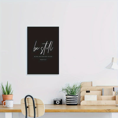 Be still and know bible verse wall art, Psalm 46:10 modern calligraphy King James Versionposter Christian scripture frame painting printed on canvas Church decoration picture artwork ready to hang