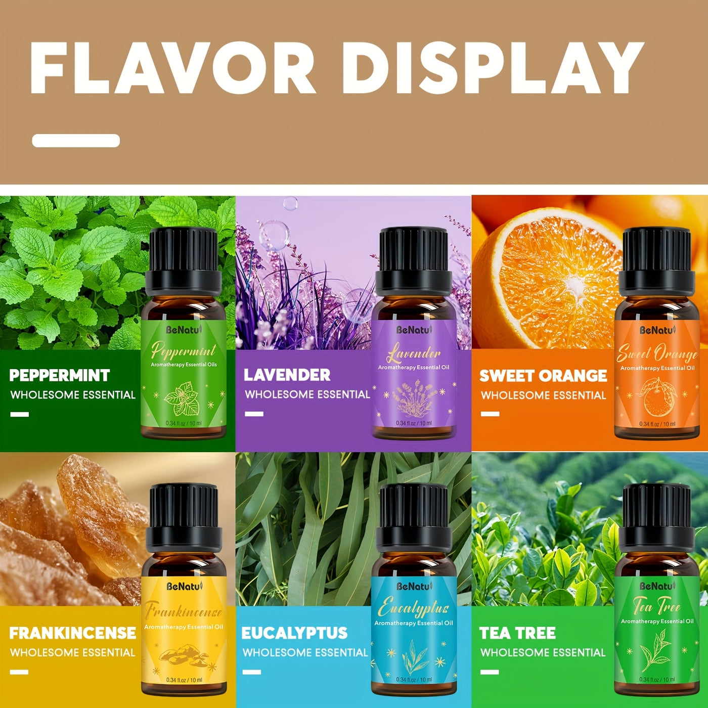 12 Flavors Essential Oils for - Long-Lasting Fragrance, High-Quality Liquid Oils for Diffusers, Humidifiers, Candles & Soap Making - Lavender, Mint, Frankincense, Sweet Orange, Eucalyptus - Rich Aroma, Local Warehouse, Repeat
