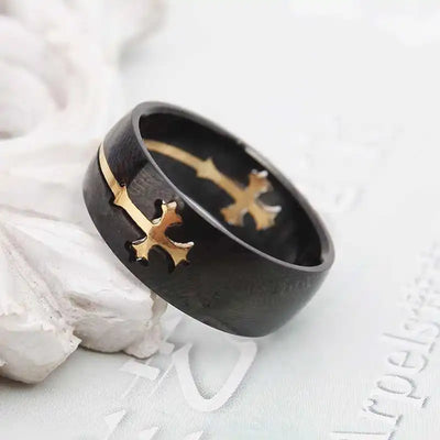 Knight Templar Cross Rings Black Punk Crusaders Band Rings for Mens Promise Jewelry Anel Dropshipping