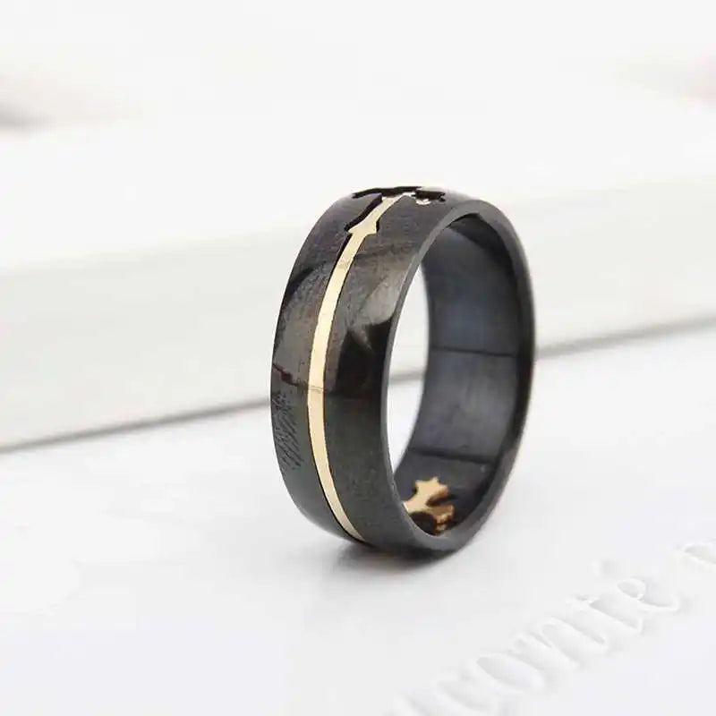 Knight Templar Cross Rings Black Punk Crusaders Band Rings for Mens Promise Jewelry Anel Dropshipping