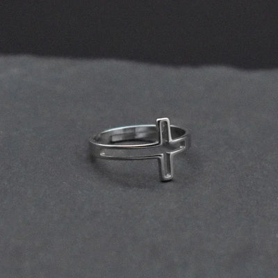 Jesus Cross Rings for Men Women Stainless Steel Adjustable Finger Rings Christian Religious Jewelry Gifts Wholesale