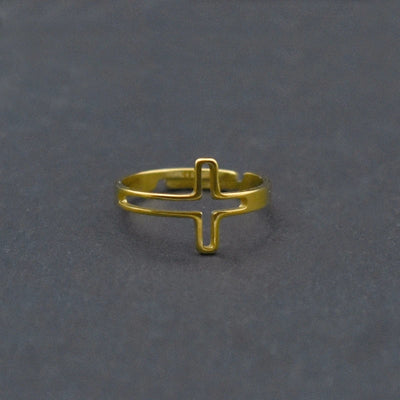 Jesus Cross Rings for Men Women Stainless Steel Adjustable Finger Rings Christian Religious Jewelry Gifts Wholesale