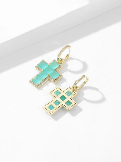 Women's Earrings Designer Detachable Double Wear Circular Women's Cross Earrings
