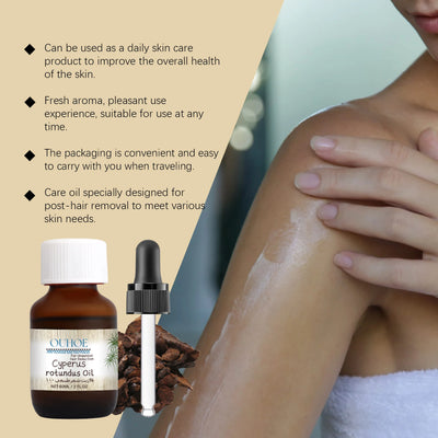 Pure Cyperus Rotundus Oil for Hair Removal Reducing Armpit Legs Arms Body Hair Inhibitor Smooth Body Skin Hair Removal Oil