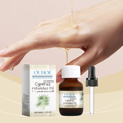 Pure Cyperus Rotundus Oil for Hair Removal Reducing Armpit Legs Arms Body Hair Inhibitor Smooth Body Skin Hair Removal Oil