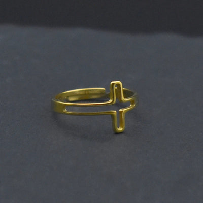 Jesus Cross Rings for Men Women Stainless Steel Adjustable Finger Rings Christian Religious Jewelry Gifts Wholesale