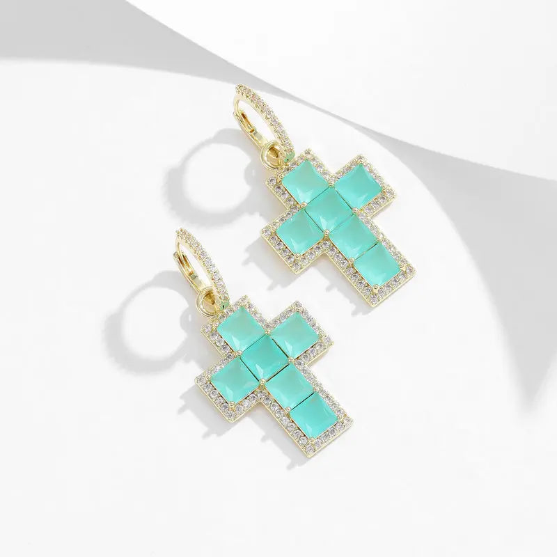 Women's Earrings Designer Detachable Double Wear Circular Women's Cross Earrings