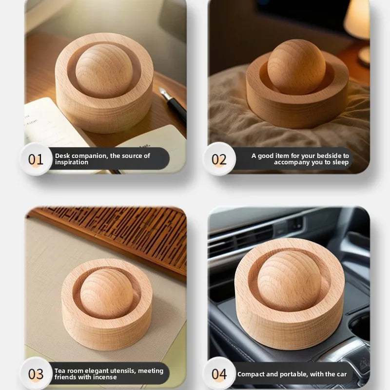 Solid Wood Spherical Essential Oil for Fragrance Enhancement Home Bedroom Aromatherapy Eliminate Room Odor with Home decoration