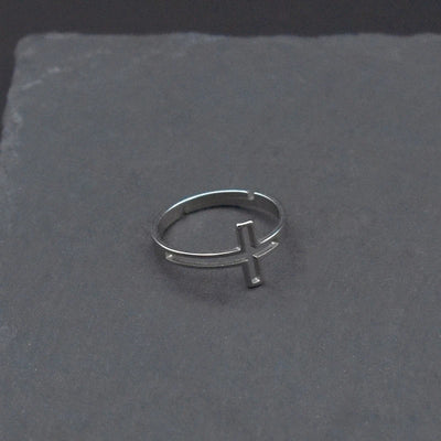 Jesus Cross Rings for Men Women Stainless Steel Adjustable Finger Rings Christian Religious Jewelry Gifts Wholesale