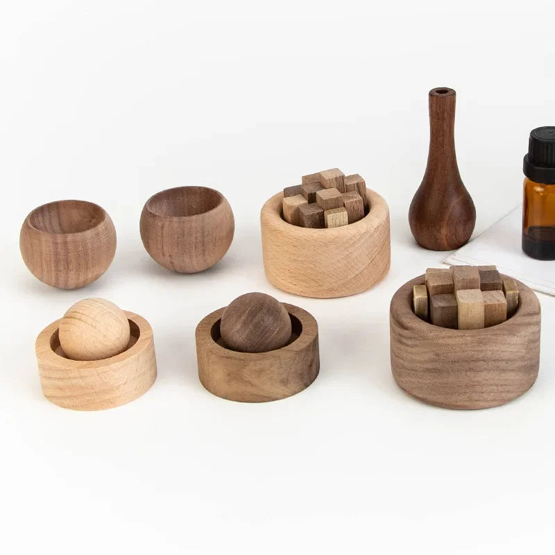 Solid Wood Spherical Essential Oil for Fragrance Enhancement Home Bedroom Aromatherapy Eliminate Room Odor with Home decoration
