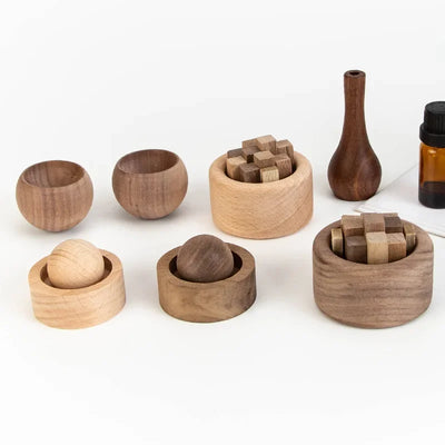Solid Wood Spherical Essential Oil for Fragrance Enhancement Home Bedroom Aromatherapy Eliminate Room Odor with Home decoration