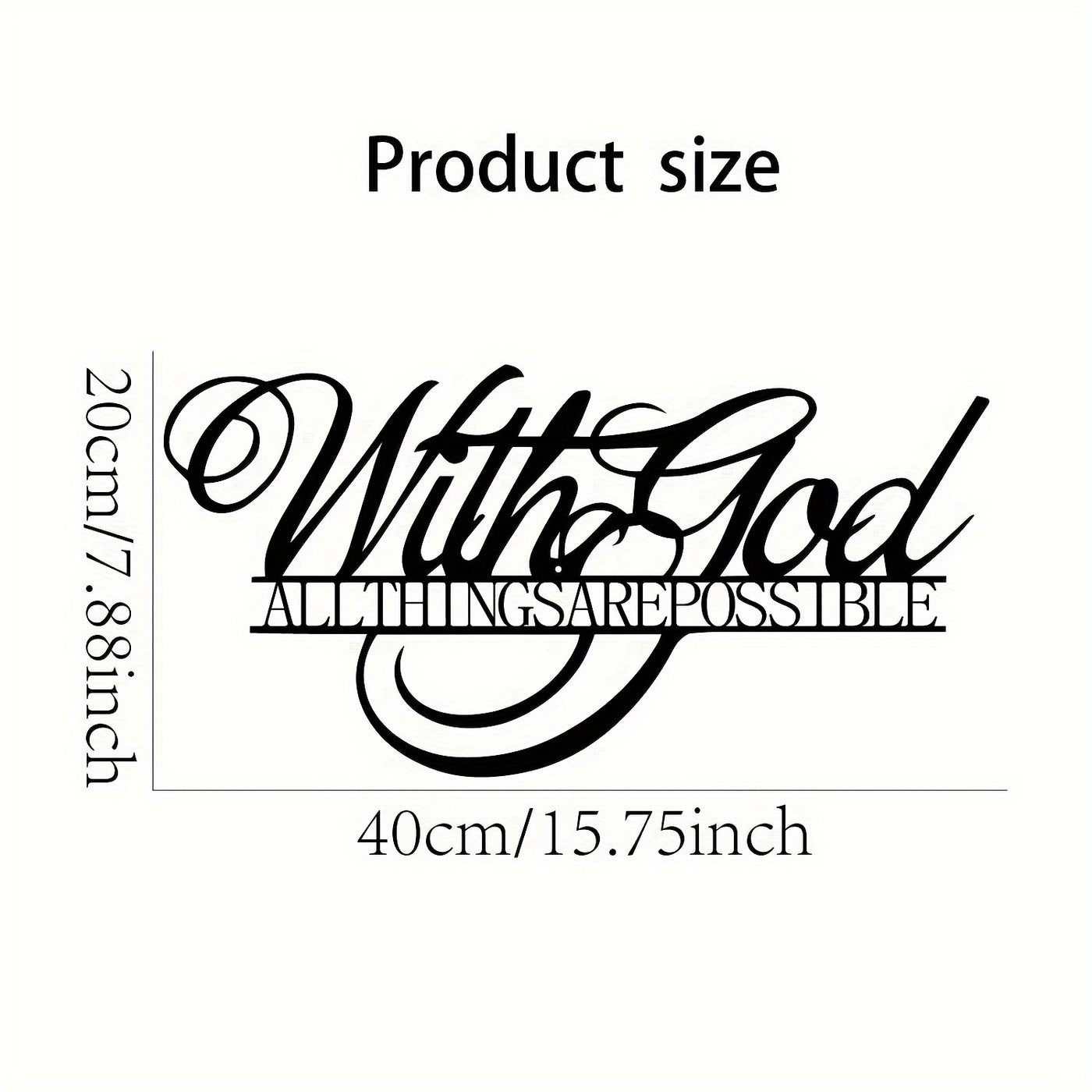 1pc, Anything Is Possible With God Metal Wall Signs, Scripture Signs, Christian Words, Scripture Signs, Farmhouse Decoration