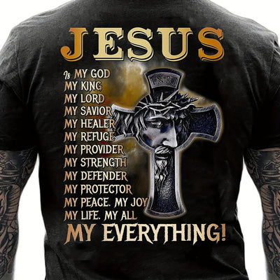 'Until I Said Amen' God Jesus Print T Shirt, Tees For Men, Casual Short Sleeve Tshirt For Summer Spring Fall, Tops As Gifts