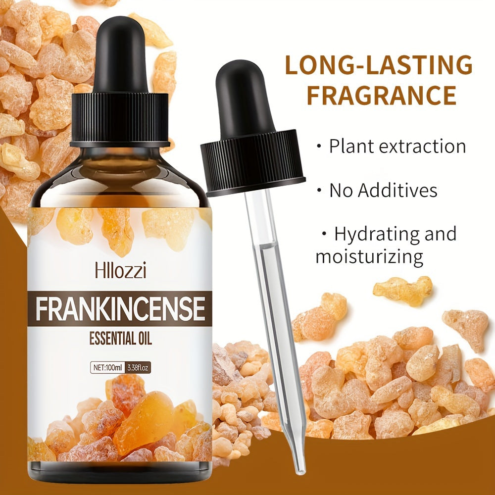 Hllozzi Frankincense Essential Oil, Alcohol-Free, Moisturizing & Hydrating Facial & Body Skincare, All Skin Types, Unisex Adult, Massage Serum