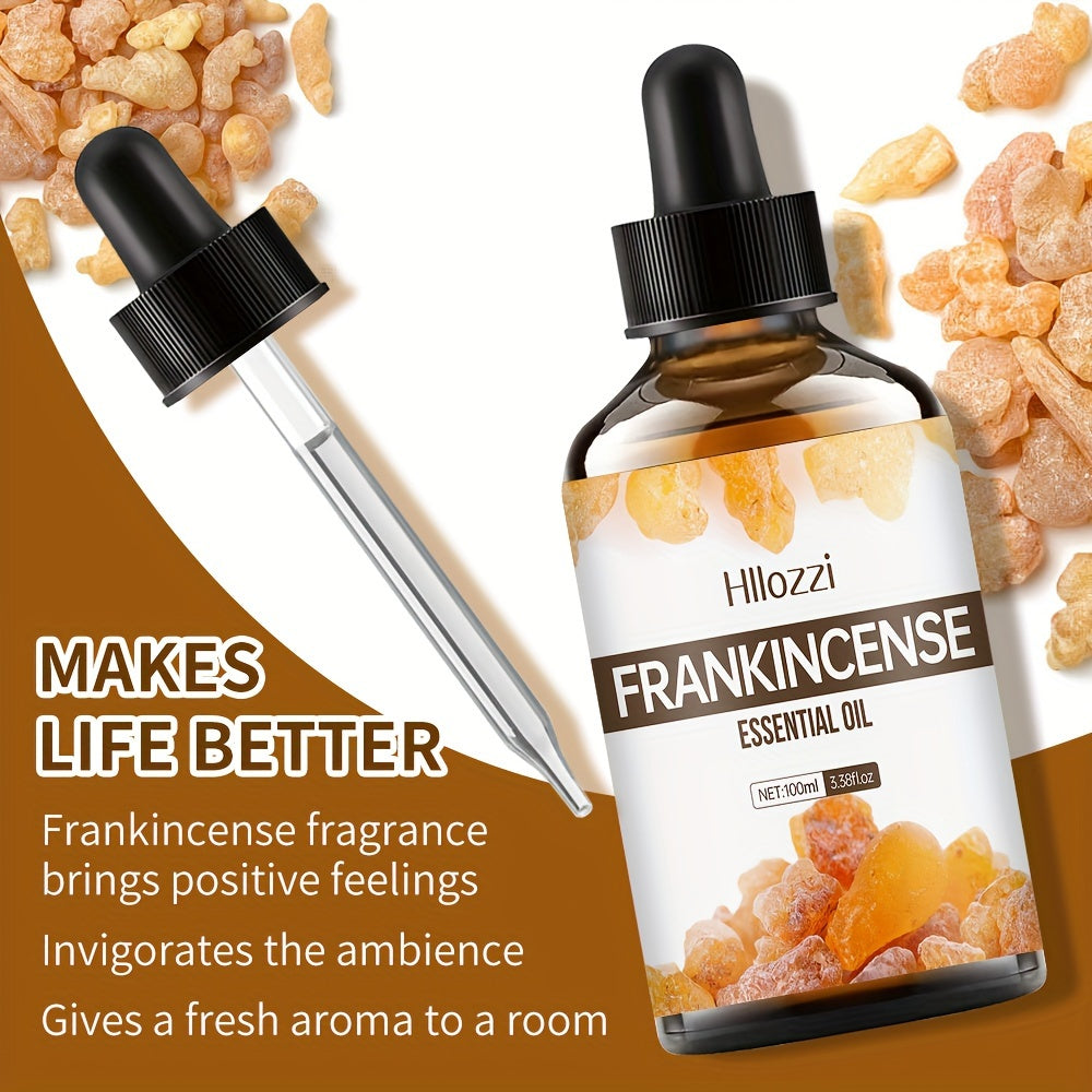 Hllozzi Frankincense Essential Oil, Alcohol-Free, Moisturizing & Hydrating Facial & Body Skincare, All Skin Types, Unisex Adult, Massage Serum