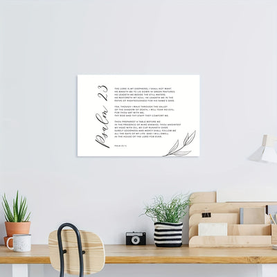 Psalm 23 KJV Bible Verse, Scripture Christian Wall Art, Scripture Bible Verse Wall Art Framed Printed on Canvas for Home Decor Pictures Modern Artwork Hanging For Living Room Bedroom Ready to Hang