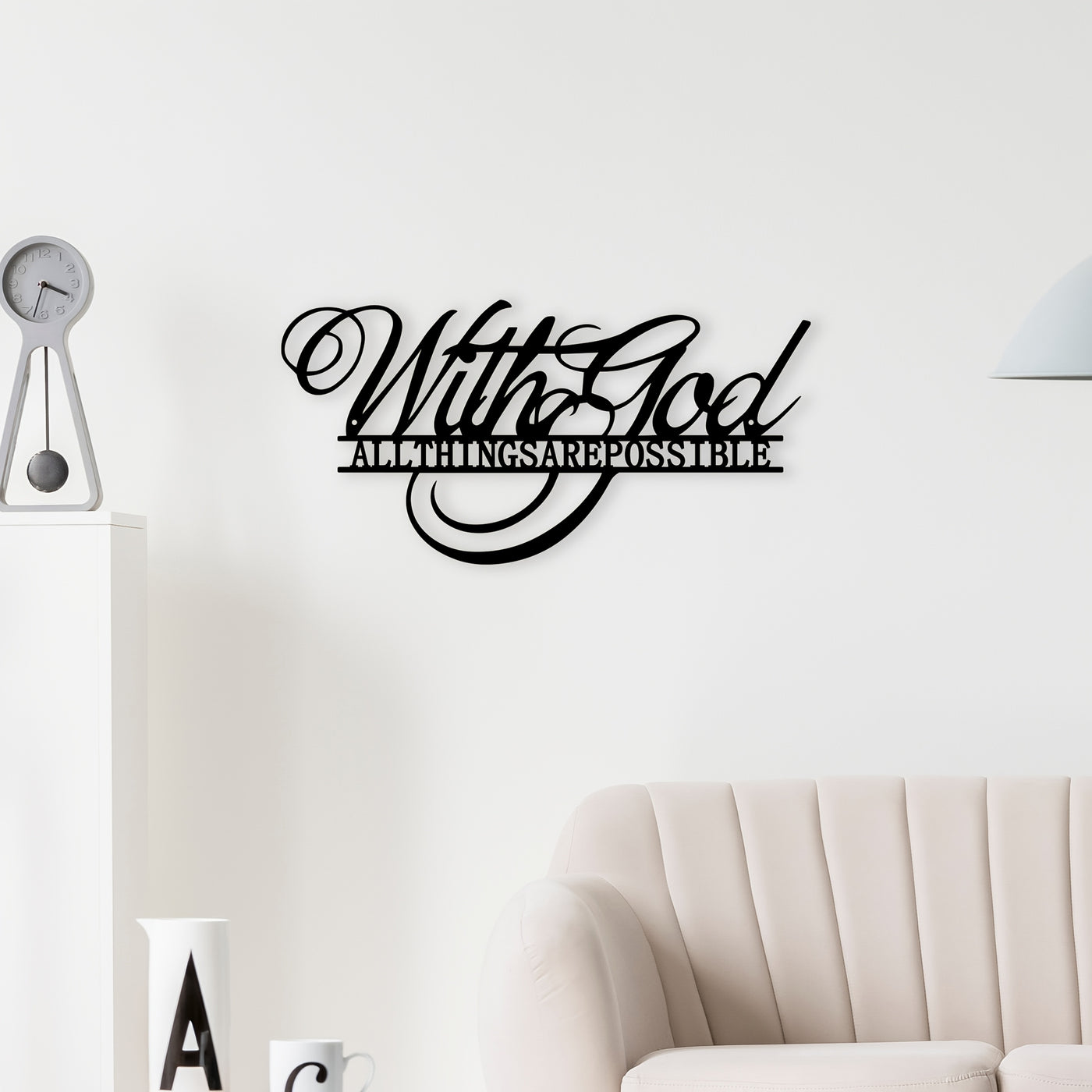 1pc, Anything Is Possible With God Metal Wall Signs, Scripture Signs, Christian Words, Scripture Signs, Farmhouse Decoration