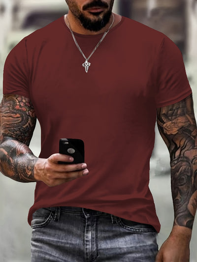 Fist & JESUS Letter Pattern, Men's Trendy Crew Neck Summer T-shirt, Gift For Christian