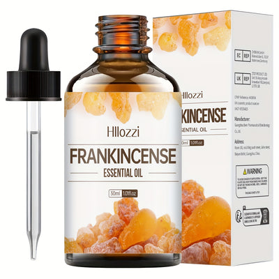 Hllozzi Frankincense Essential Oil, Alcohol-Free, Moisturizing & Hydrating Facial & Body Skincare, All Skin Types, Unisex Adult, Massage Serum